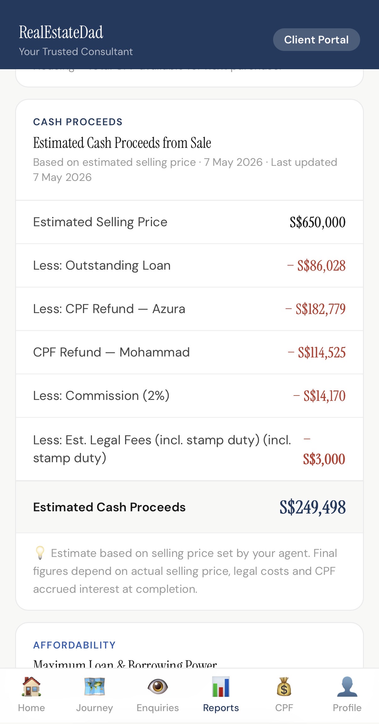 Cash Proceeds — HomeTracker